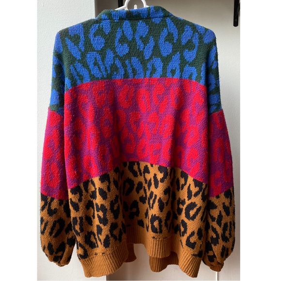 FARM RIO Leopard Striped Open Front Cardigan - Picture 5 of 10